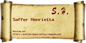 Saffer Henrietta névjegykártya