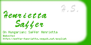 henrietta saffer business card